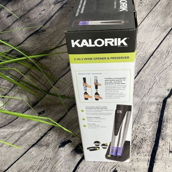 Kalorik 2-in-1‎ Wine Opener and Preserver - Stainless Steel - New In Box - Picture 7 of 12